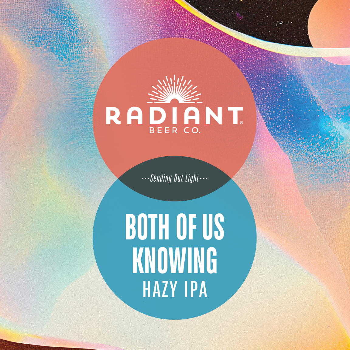 Radiant Beer Co. label with colorful abstract design