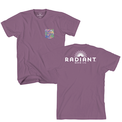Purple pocket tee with logo
