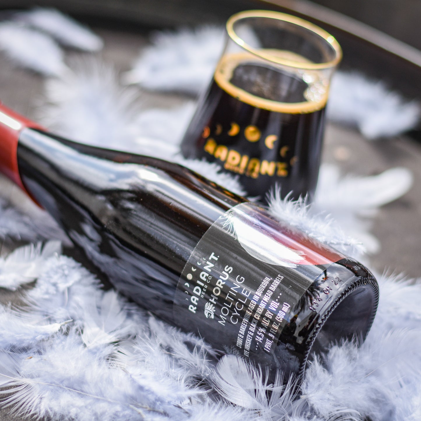 Molting Cycle Horus Collab: Stout & Barleywine aged in Bourbon, Rye Whiskey & Black Currant Mead Barrels (14.5%) [2024]