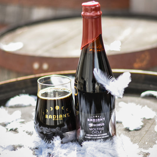Molting Cycle Horus Collab: Stout & Barleywine aged in Bourbon, Rye Whiskey & Black Currant Mead Barrels (14.5%) [2024]