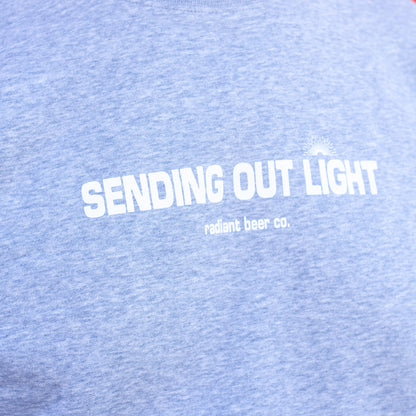 SENDING OUT LIGHT Crew Neck Sweatshirt - Lt Gray w/ White