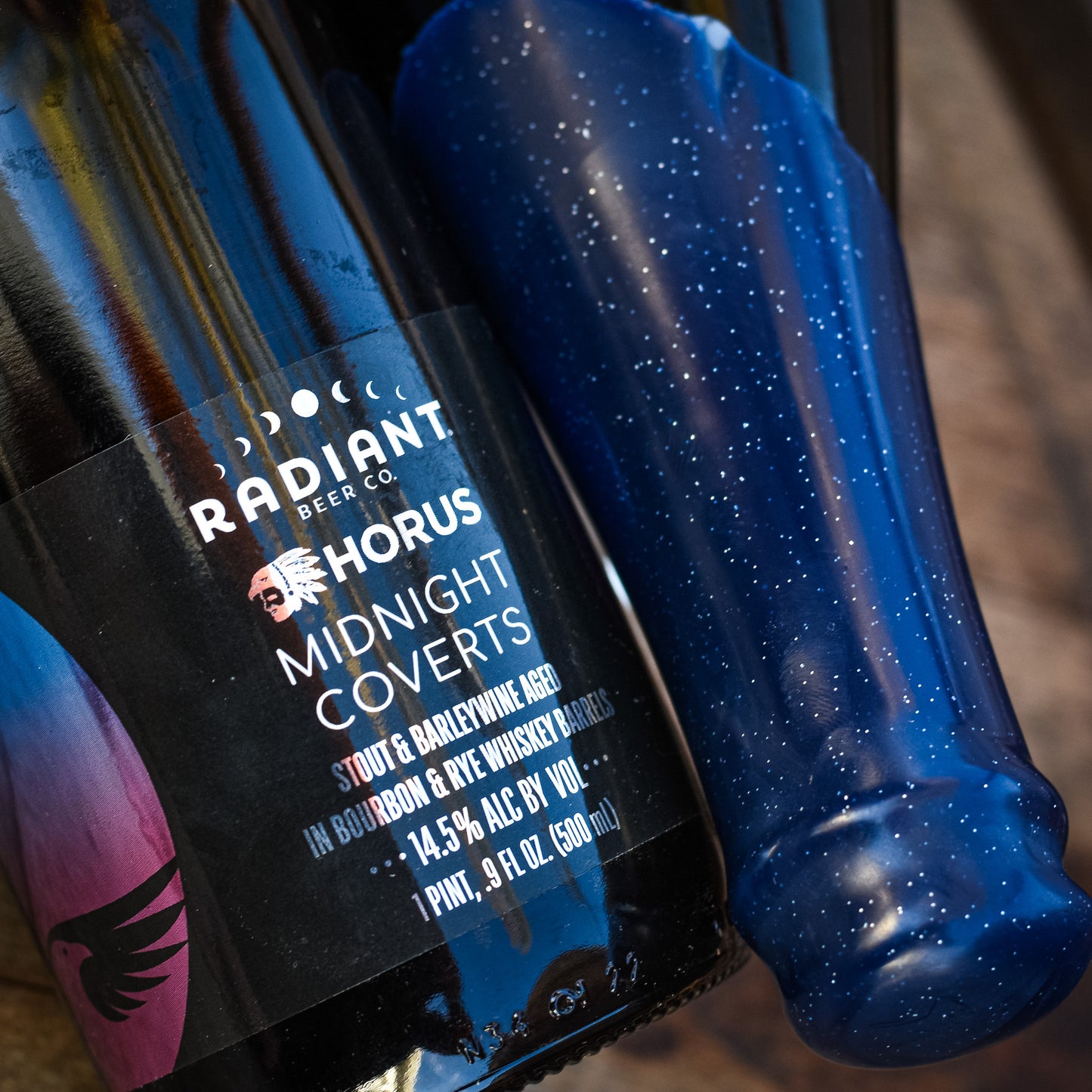 Midnight Coverts Horus Collab: Stout & Barleywine Aged in Bourbon & Rye Whiskey Barrels (14.5%) [2023]