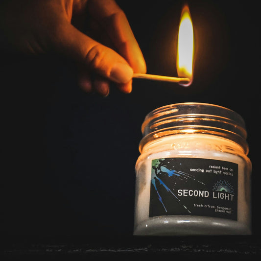 Second Light Candle featuring fresh citrus, bergamot, and grapefruit 