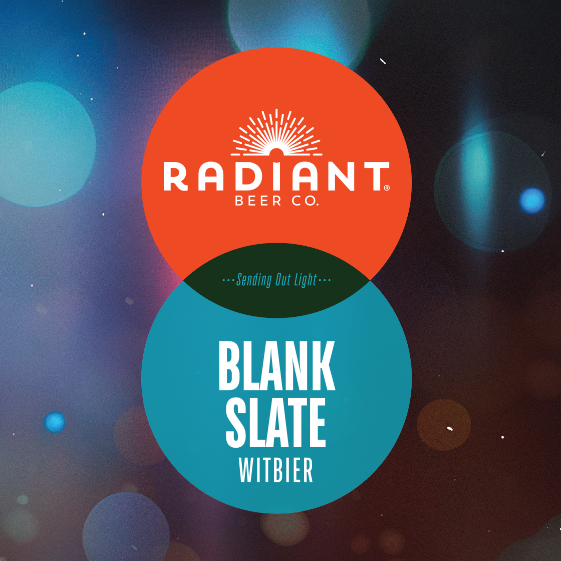 Radiant Beer Co. Blank Slate Witbier label with colorful background