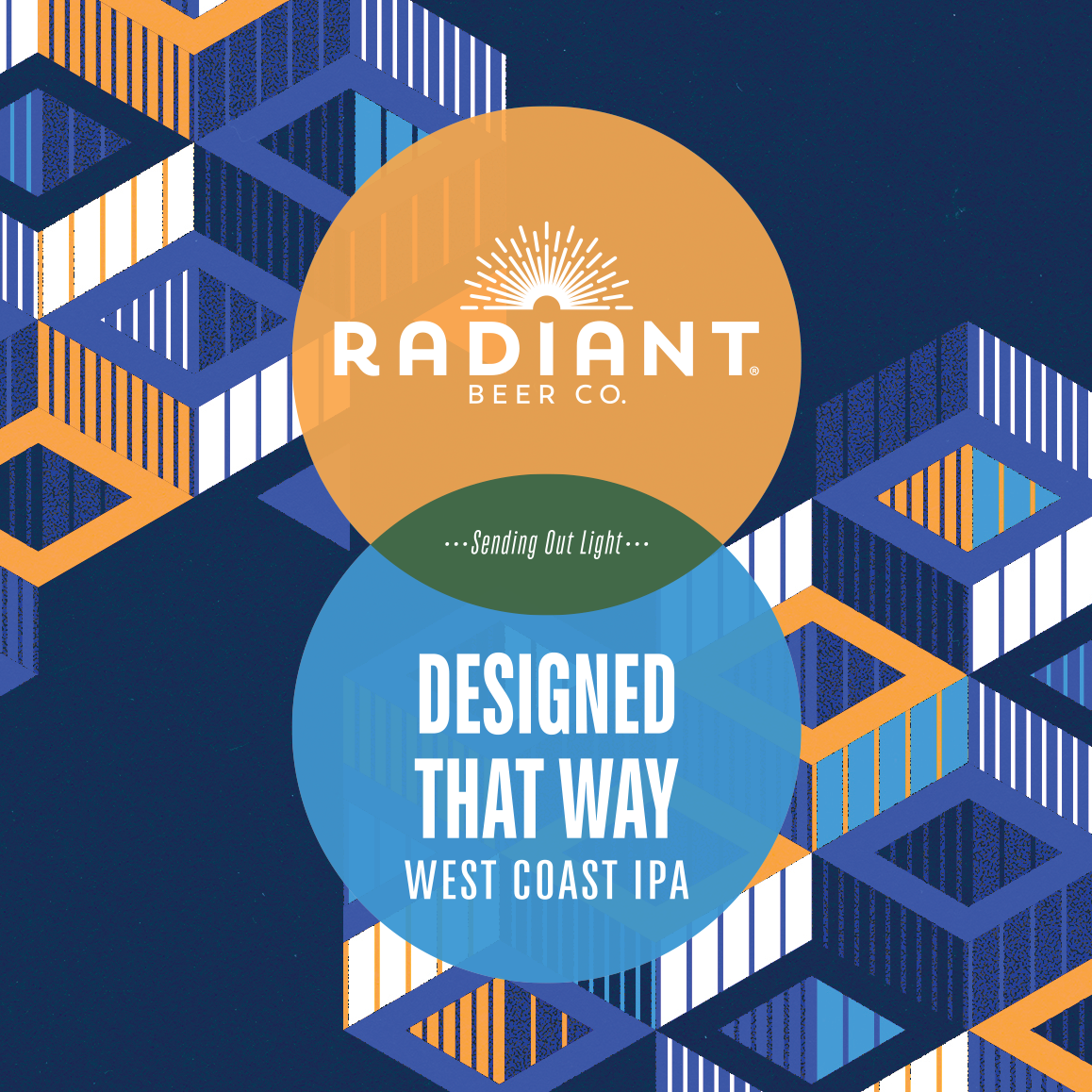 Radiant Beer Co. West Coast IPA label with geometric design