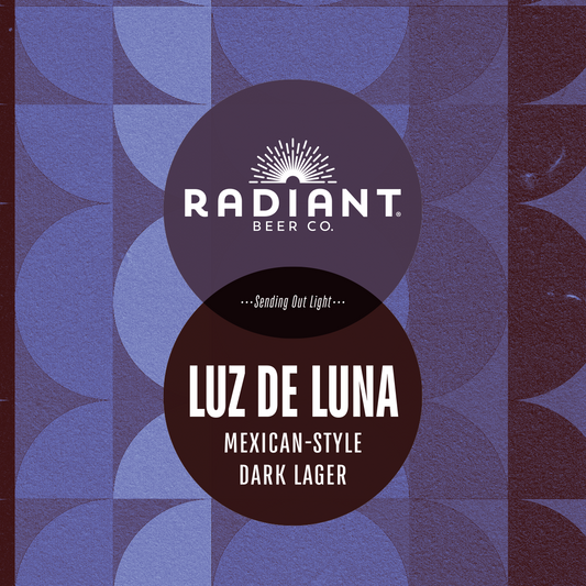 Radiant Beer Co. Luz de Luna Mexican-style dark lager label with geometric pattern