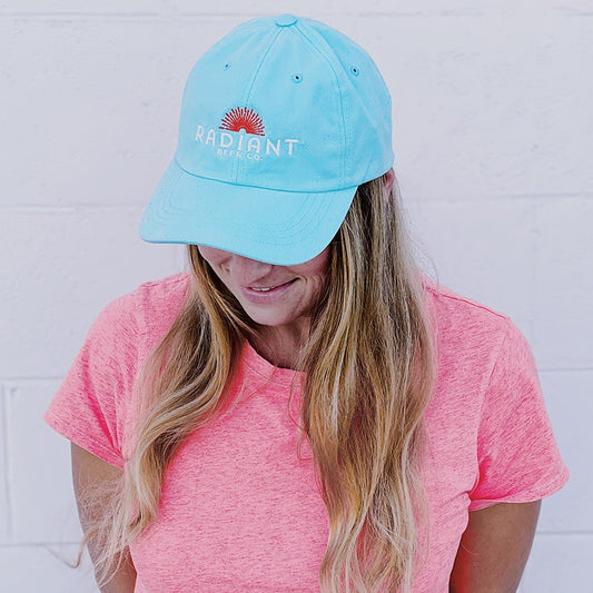 teal logo dad hat 